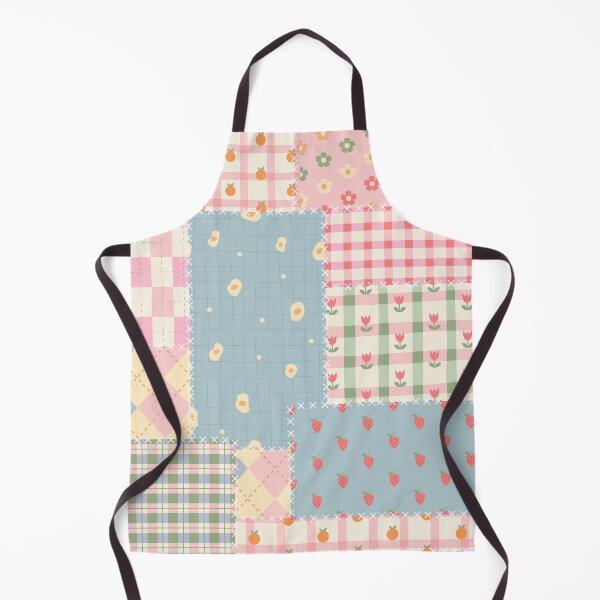 Item preview, Colorful Cozy Patchwork Quilt Plaid, Fruit & Floral Patterns with Stitch Details  designed and sold by WonderweissStudio.