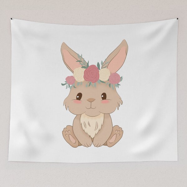 Item preview, Rabbit with flower wreath - AA0147A designed and sold by LionsHut.