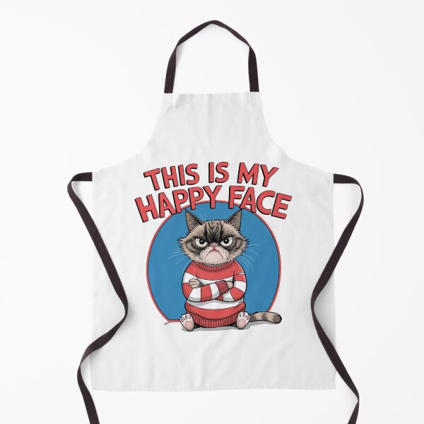 Item preview, This is my Happy Face, Cat, Angry, feline, funnyfits70, Humor, Funny, retro, vintages, funny quotes, animal humor, designed and sold by FunnyFits70.