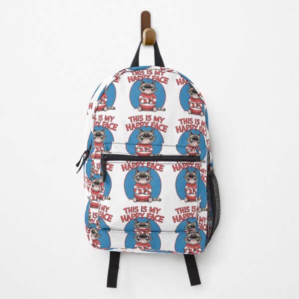 Item preview, This is my Happy Face, Cat, Angry, feline, funnyfits70, Humor, Funny, retro, vintages, funny quotes, animal humor, designed and sold by FunnyFits70.