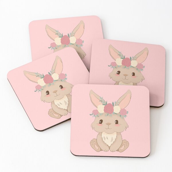 Item preview, Rabbit with flower wreath - AA0147B designed and sold by LionsHut.