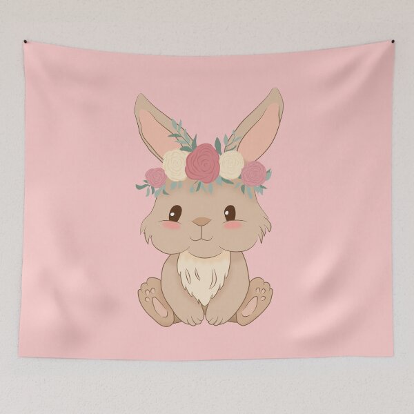Item preview, Rabbit with flower wreath - AA0147B designed and sold by LionsHut.