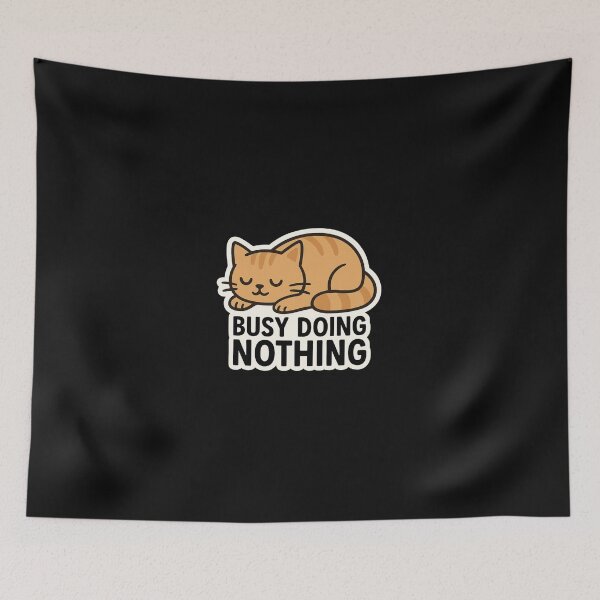 Item preview, Busy Doing Nothing – Cute Sleeping Cat Sticker designed and sold by sochadesigner.