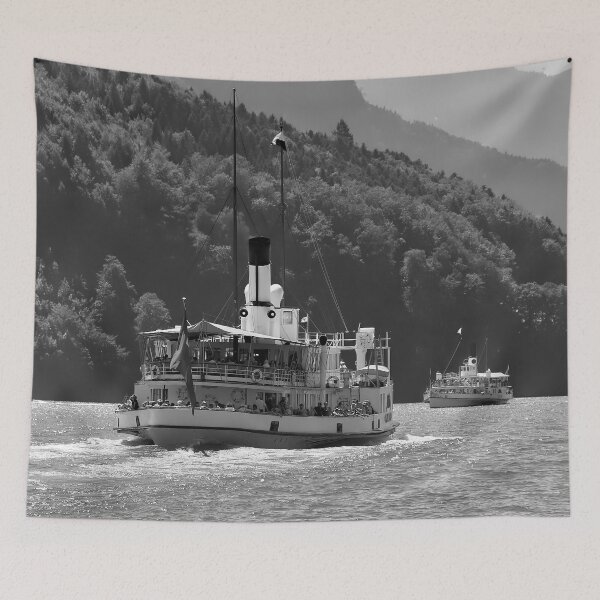Item preview, Encounter on the lake – Two steamships cross designed and sold by beatbieri.ch.