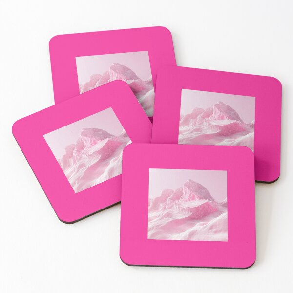 Item preview, Cotton Mountains | Surreal Pink Landscape Art designed and sold by AiHouses.