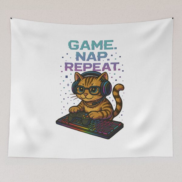 Item preview, Paws & Pixels – Game. Nap. Repeat. designed and sold by inkNext.