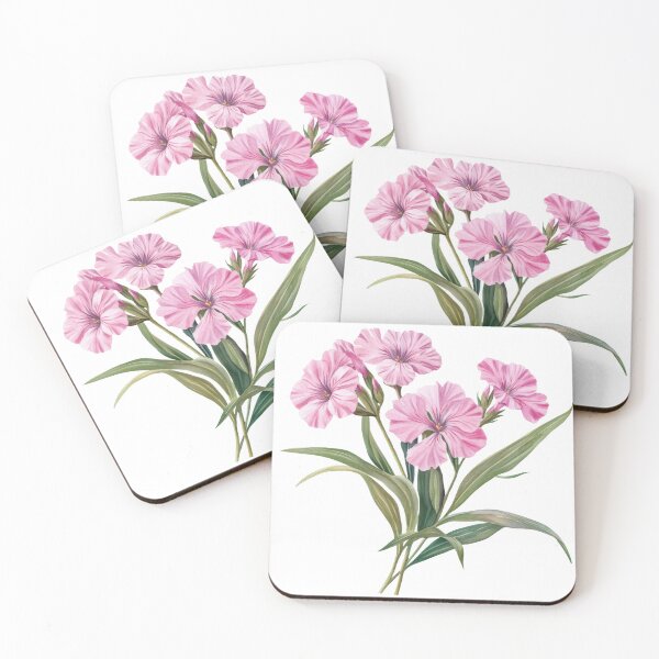 Item preview, Pink Dianthus Botanical Flower Illustration designed and sold by AchaRat.