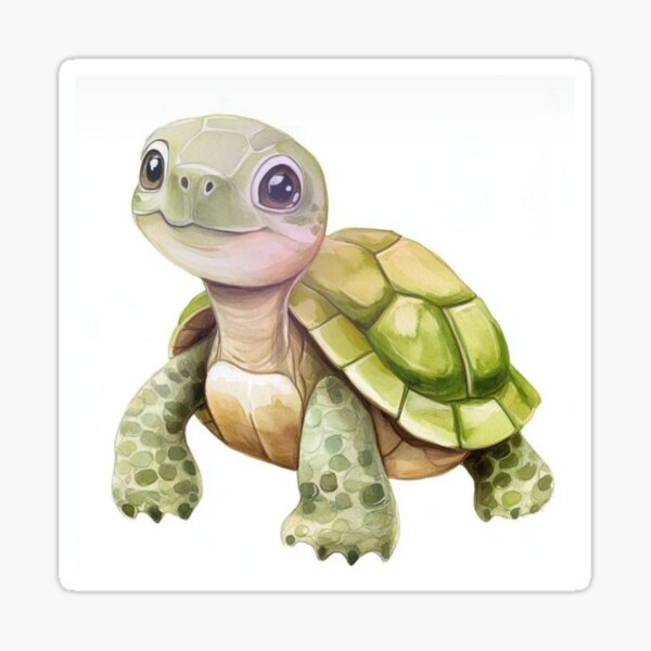 Item preview, handmade  drawing of cute baby turtle designed and sold by NivyasArtistry.