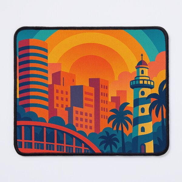 Item preview, Vibrant Digital Retro Pop Art Travel Poster of Guayaquil | Colorful Ecuador Cityscape | Vintage Style Latin America Travel Art | Modern Nostalgic Wall Decor designed and sold by PaintedPixels01.