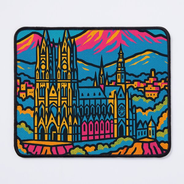 Item preview, Vibrant Digital Retro Pop Art Travel Poster Featuring Quito’s Iconic Landmarks and Skyline in Bold Colorful Style designed and sold by PaintedPixels01.