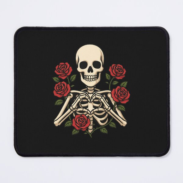 Item preview, Skeleton Heart Hands with Red Roses – Romantic Gothic Art Design designed and sold by ColorSplash123.