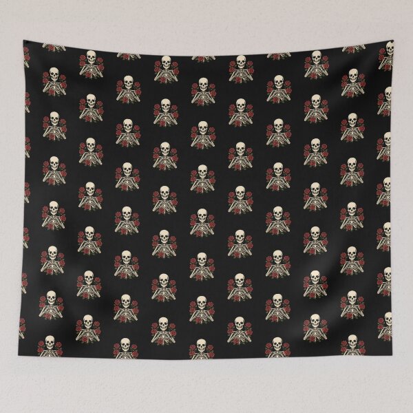 Item preview, Skeleton Heart Hands with Red Roses – Romantic Gothic Art Design designed and sold by ColorSplash123.