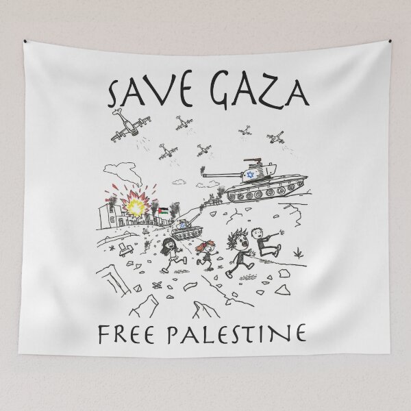 Item preview, Save Gaza – Childlike Drawing for Free Palestine designed and sold by Pulse Creativity Designs.