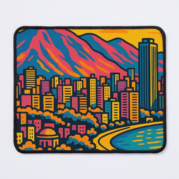 Item preview, Colorful Caracas Travel Poster | Retro Pop Art Venezuela Print | Vintage Style Caracas City Wall Art | Digital Illustration of Caracas Landmarks designed and sold by PaintedPixels01.