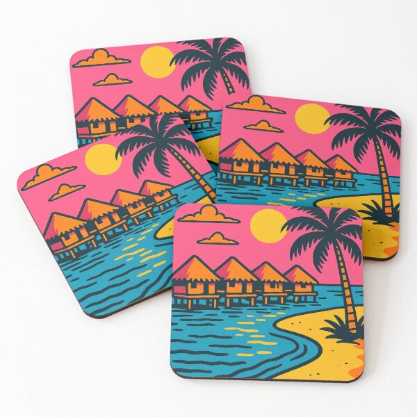 Item preview, Colorful Retro Pop Art Travel Poster of Maldives | Tropical Beach Illustration | Vintage Island Vibes Wall Art | Maldives Vacation Decor designed and sold by PaintedPixels01.