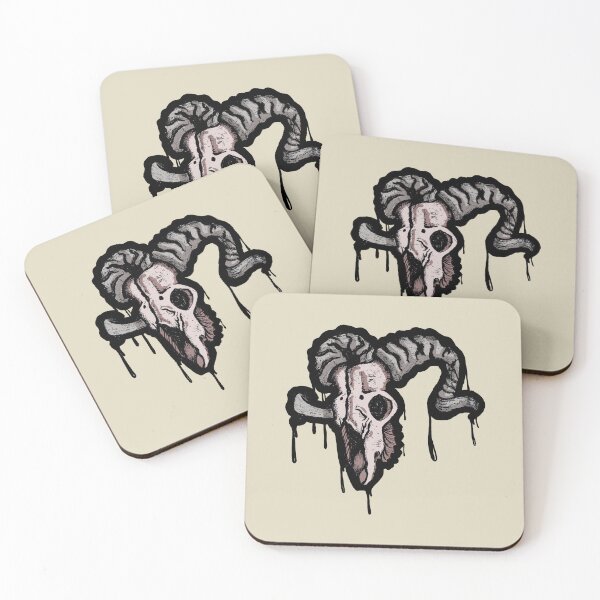 Item preview, goat skull, animal skull, sheep skull, creepy and dark  designed and sold by Half Mess.