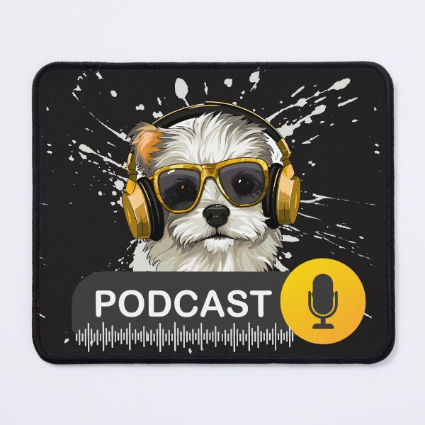 Item preview, Cool Dog Podcast Listener Design - Hipster Pup with Headphones designed and sold by alkareem-ca.