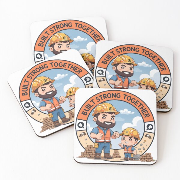 Item preview, Construction Engineer Father and Son - Cute Heartwarming Cartoon Design Art V2 | Matching Dad & Son Gift designed and sold by mimicrafts516.