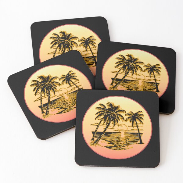 Item preview, Outlined Tropical Silhouette /Sunset designed and sold by joztees.