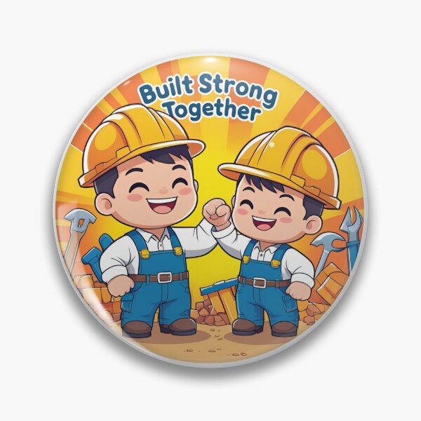 Item preview, Construction Engineer Father and Son - Cute Heartwarming Cartoon Design Art V1 | Matching Dad & Son Gift designed and sold by mimicrafts516.