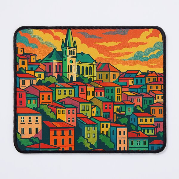 Item preview, Colorful Retro Pop Art Poster of Valparaíso | Chile Travel Wall Art | Vibrant Coastal City Print | Vintage Valparaíso Aesthetic | Urban Hillside Seaport Poster designed and sold by PaintedPixels01.