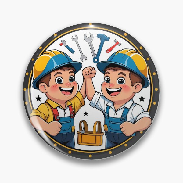 Item preview, Construction Engineer Father and Son - Cute Heartwarming Cartoon Design Art V3 | Matching Dad & Son Gift designed and sold by mimicrafts516.