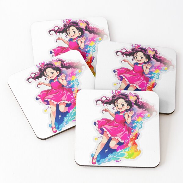Item preview, Niña Mágica Anime con Vestido Rosa y Arcoíris Fantástico designed and sold by Digitaljes.
