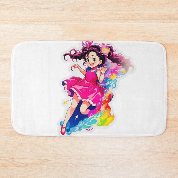 Item preview, Niña Mágica Anime con Vestido Rosa y Arcoíris Fantástico designed and sold by Digitaljes.