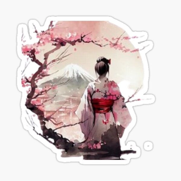 Item preview, Sakura Serenity: Geisha’s View of Mount Fuji designed and sold by justreadtitshop.