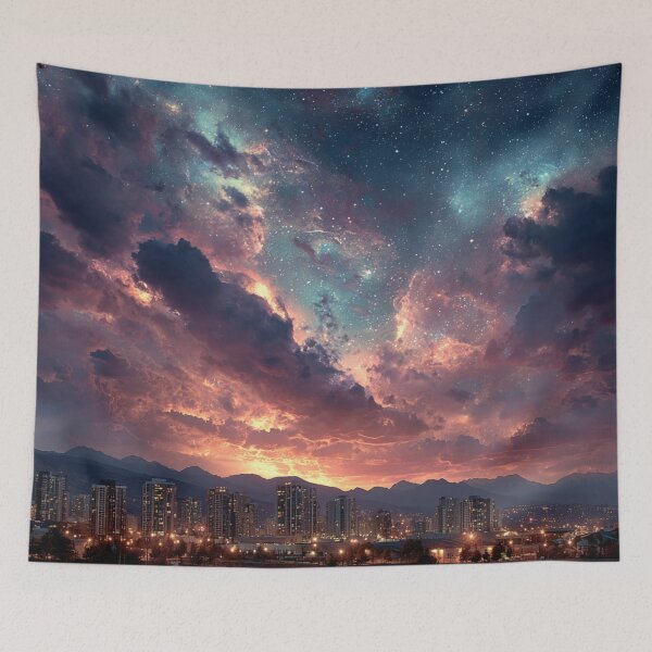 Item preview, galaxy above the city designed and sold by artsy artistry.