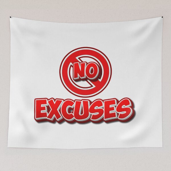 Item preview, No Excuses – Red Circle Bold Gym Motivation Design designed and sold by GRITMOOD.