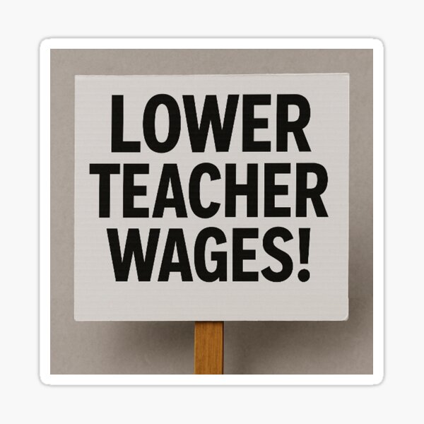 Item preview, Lower Teacher Wages! Political Signage designed and sold by Comfy Relic Studio.
