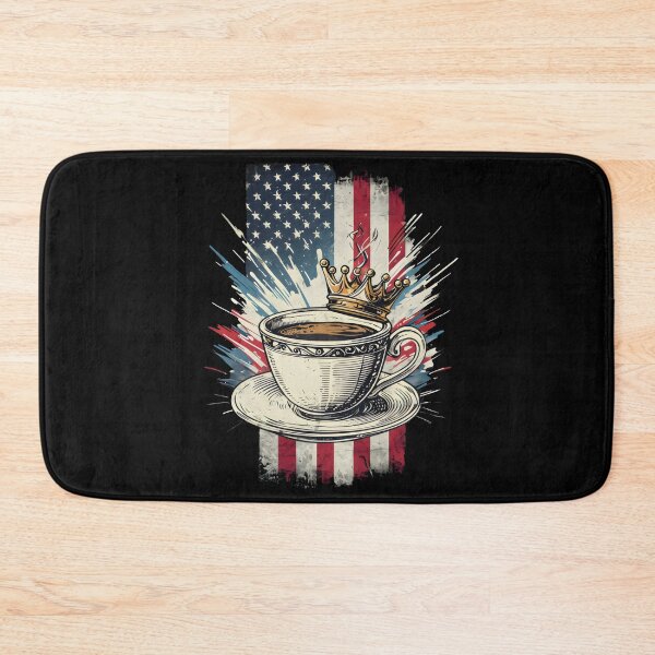 Item preview, Coffee cup and crown on USA flag designed and sold by DemureArtsy.