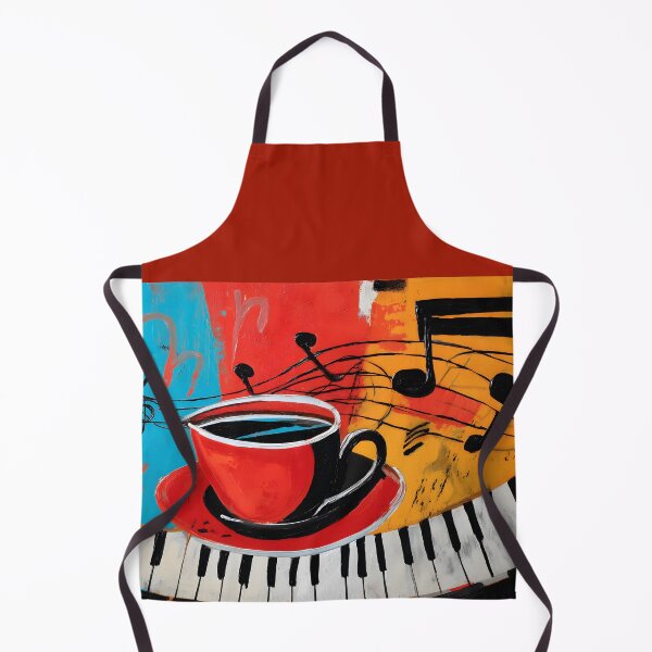 Artikelvorschau, Energetische Fusion aus Musik und Wärme – lebendige Kaffeetasse über wirbelnder Klaviertastatur entworfen und verkauft von OlfactoART Studio.