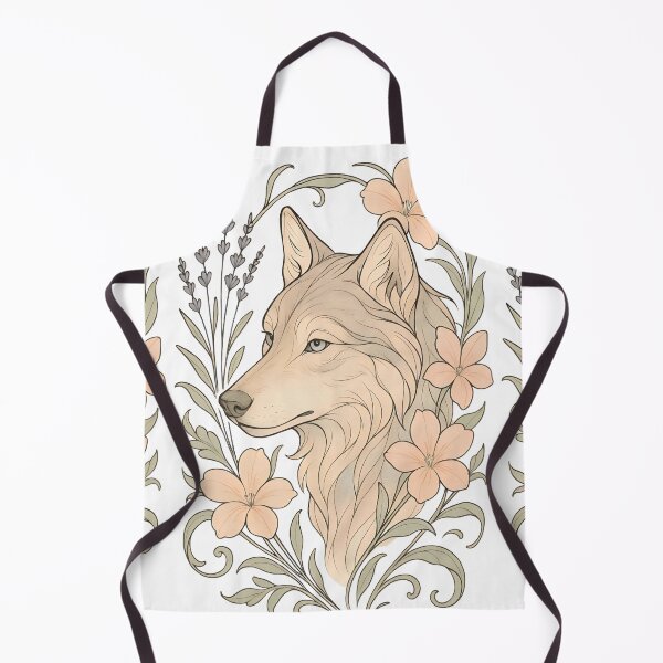 Item preview, Elegant Wolf Illustration with Botanical Floral Frame – Vintage Nature Art designed and sold by Amr Qadi.