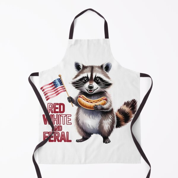 Item preview, Red White And Feral And Free Raccoon designed and sold by KateLeap.