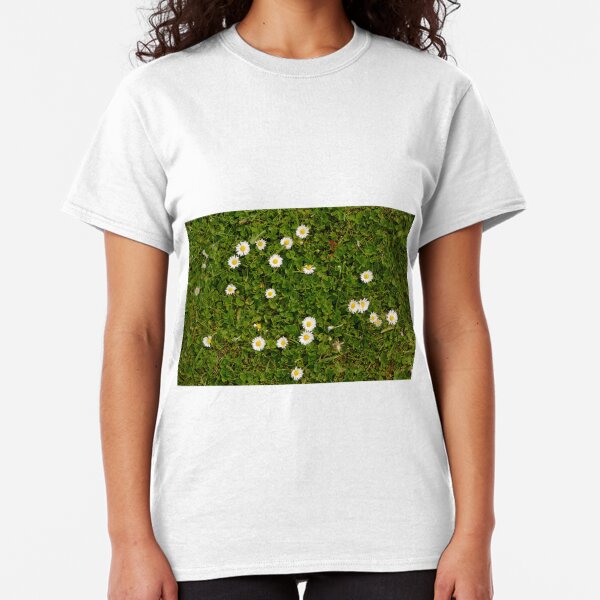 3D Printed T-Shirts Daisy Flower with Green Leaves Closeup Realistic Short Sleeve Tops Tees
