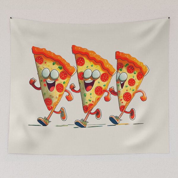 Item preview, Pizza running funny bold fashion apparel  designed and sold by JumWow.