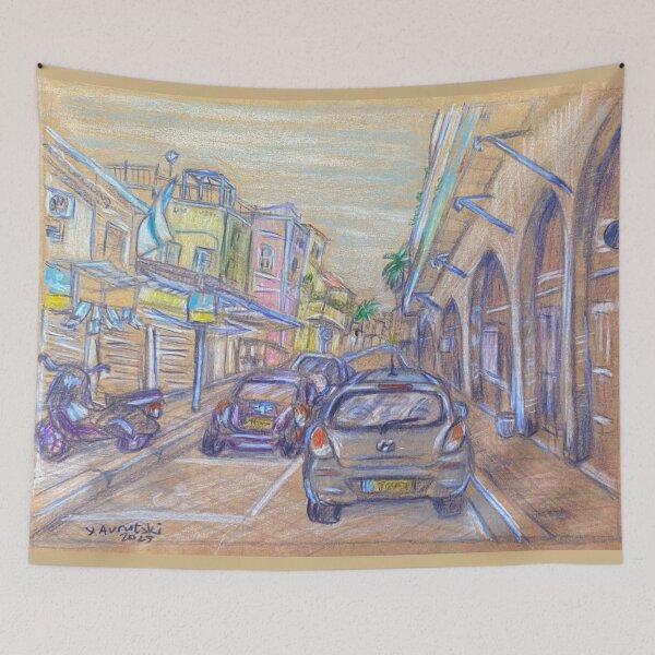 Item preview, Jaffa Street at Sunset  designed and sold by Julia's Print Studio .