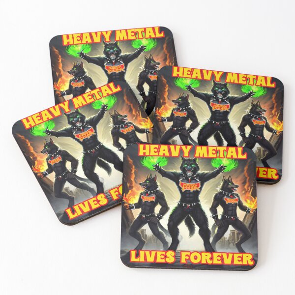 Item preview, HEAVY METAL LIVES FOREVER the wild dogs designed and sold by PSYCHOKITTY MERCH.