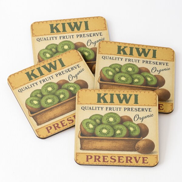 Item preview, Retro Kiwi Fruit Sticker Label designed and sold by Wordsmith-Wear.