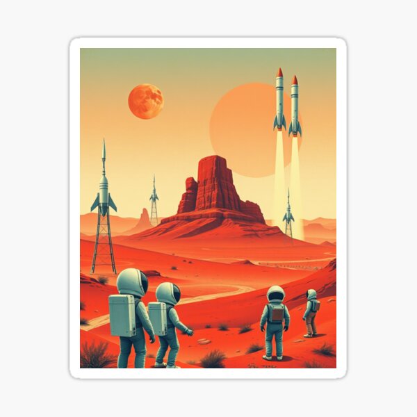 Item preview, Retro Mars Exploration v5 – Vintage Sci-Fi Art AI 4000×5000 px designed and sold by OrionAIStudio.