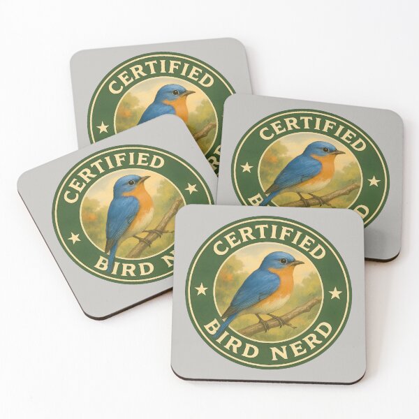 Item preview, Certified Bird Nerd – Eastern Bluebird Vintage Badge designed and sold by Brainy Bird's Place.