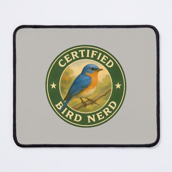Item preview, Certified Bird Nerd – Eastern Bluebird Vintage Badge designed and sold by Brainy Bird's Place.