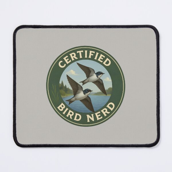Item preview, Certified Bird Nerd – Tree Swallows Vintage Badge designed and sold by Brainy Bird's Place.