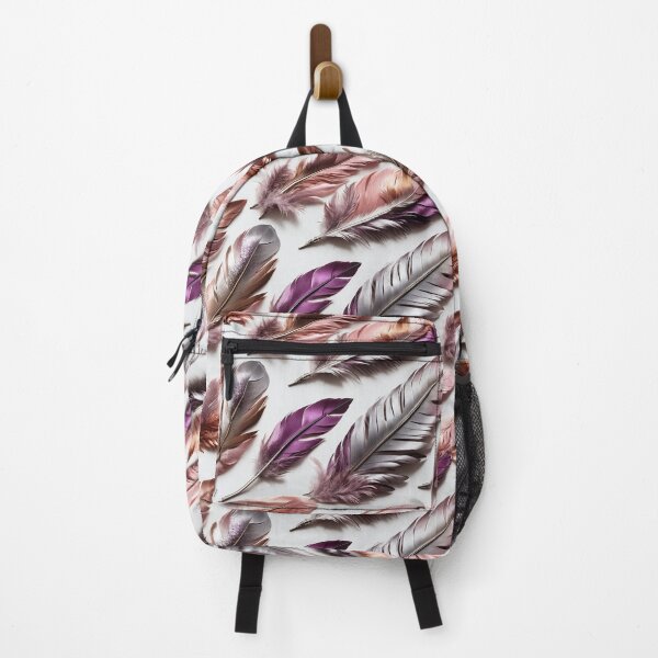 Item preview, Tile silver pink mauve feathers on white designed and sold by Pavo Real Studio.