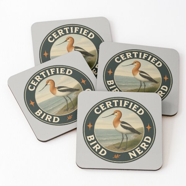 Item preview, Certified Bird Nerd – American Avocet Vintage Badge designed and sold by Brainy Bird's Place.