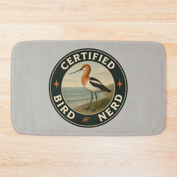 Item preview, Certified Bird Nerd – American Avocet Vintage Badge designed and sold by Brainy Bird's Place.