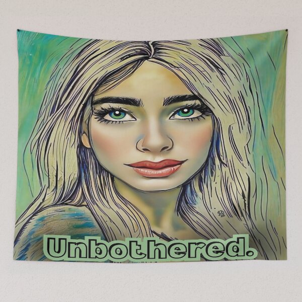Item preview, Unbothered Green-Eyed Girl Art Print designed and sold by gleefulme.