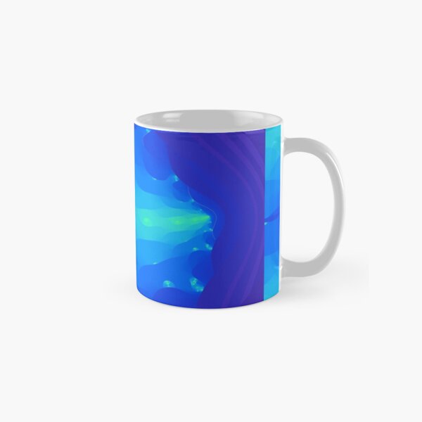 Fractal Breath the Blue Sea Design at Green Bee Mee Classic Mug